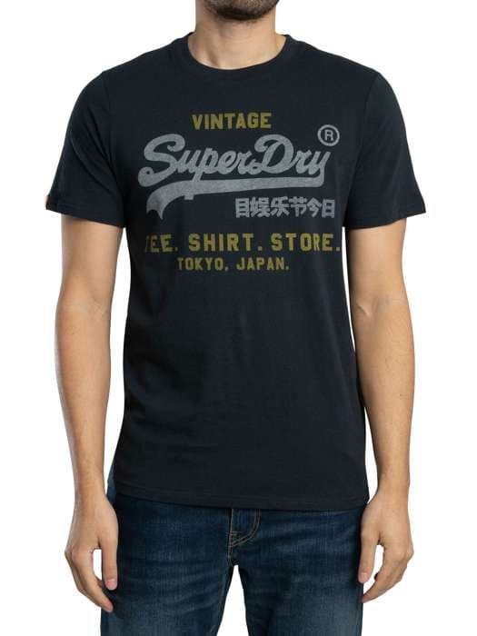 T-shirt av avslappnad design med vintage Heritage-logotyp - Superdry