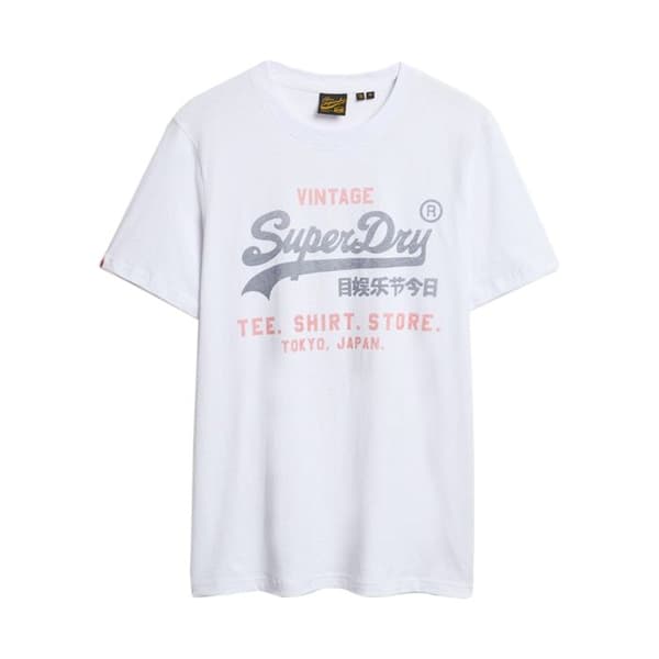 T-shirt Superdry Herrar Heritage Vit Bomull