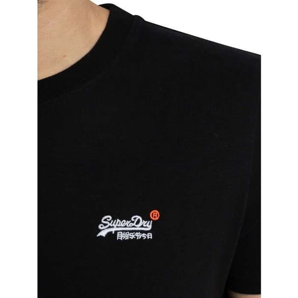 T-shirt - SUPERDRY - Essential Contrast Embossed Logo - Svart - 100% bomull - Kortärmad
