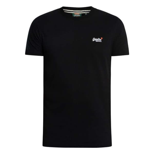 T-shirt - SUPERDRY - Essential Contrast Embossed Logo - Svart - 100% bomull - Kortärmad