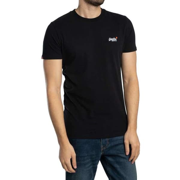 T-shirt - SUPERDRY - Essential Contrast Embossed Logo - Svart - 100% bomull - Kortärmad