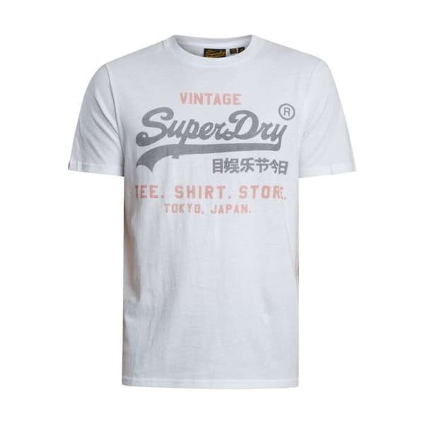 T-shirt Superdry Herrar Heritage Vit Bomull