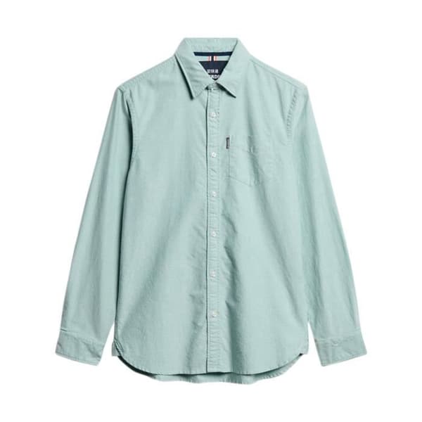 Chemise med Långa Ärmar Superdry Essentials Oxford - Grön-Mint