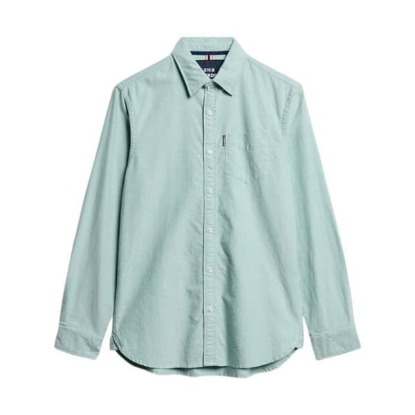 Chemise med Långa Ärmar Superdry Essentials Oxford - Grön-Mint