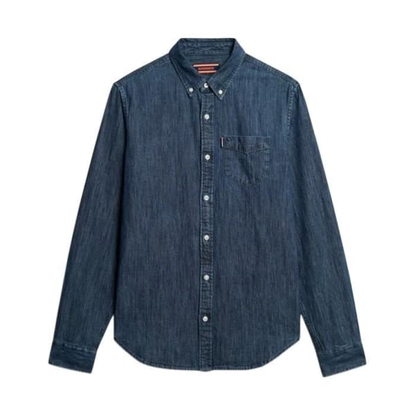 Chemise Manche Longue Superdry Essentials L S Denim - Blå-Jeans