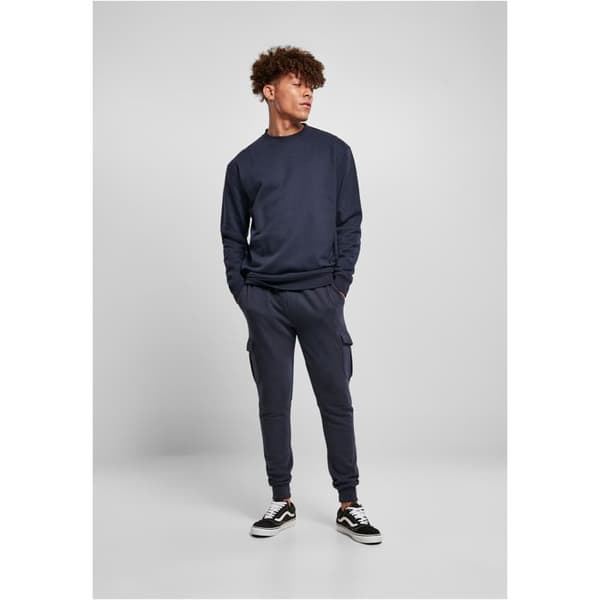 Sweatshirt - URBAN CLASSICS - Rundhals - Marinblå - Långärmad - Unisex
