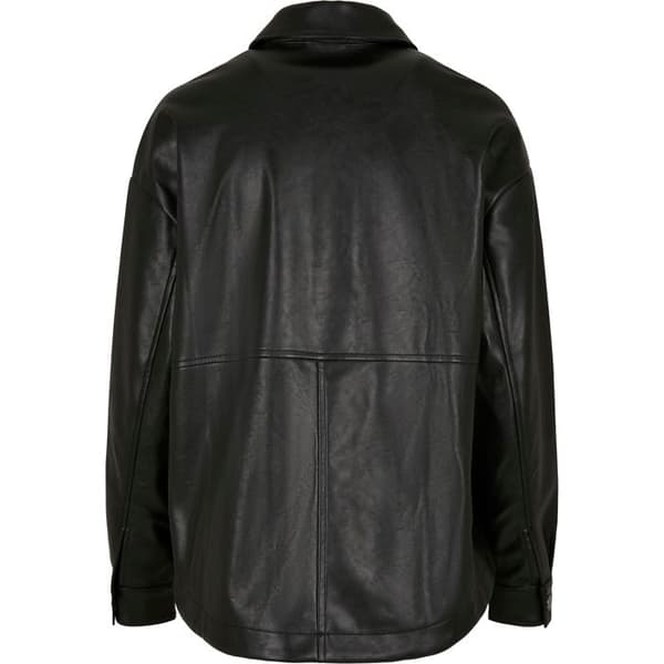 Damblus - Urban Classics - Syntetisk läderjacka - Oversize - Långa ärmar - Svart