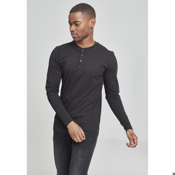 T-shirt - Urban Classics - Henley - Långa ärmar - 90% Bomull - Unisex
