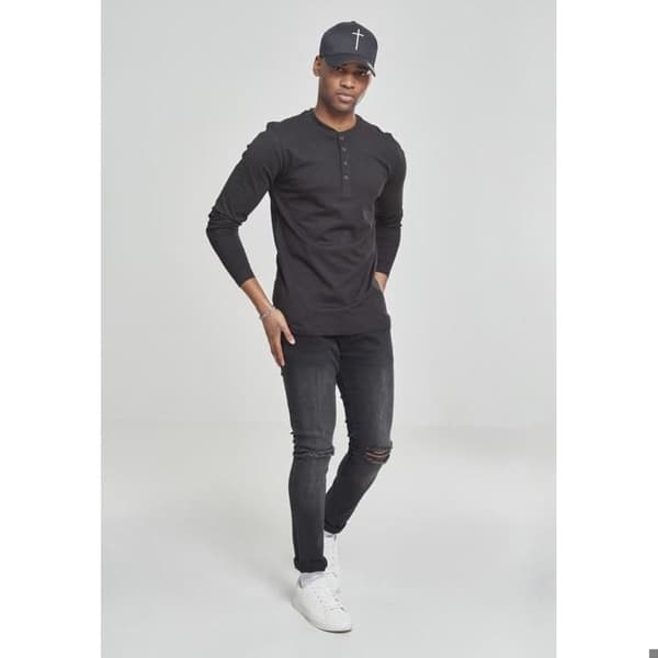 Urban Klassisk basic henley t-shirt