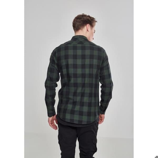 Skjorta - Urban Classic - Flanell - Svart/Skoggrön - Långa Ärmar - Regular