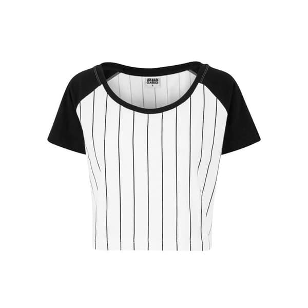 T-shirt dam - Urban Classic - Baseball - Vit/Svart - Åtsittande - Kortärmad