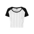 Miniatyrbild 1 av 6: T-shirt dam - Urban Classic - Baseball - Vit/Svart - Åtsittande - Kortärmad