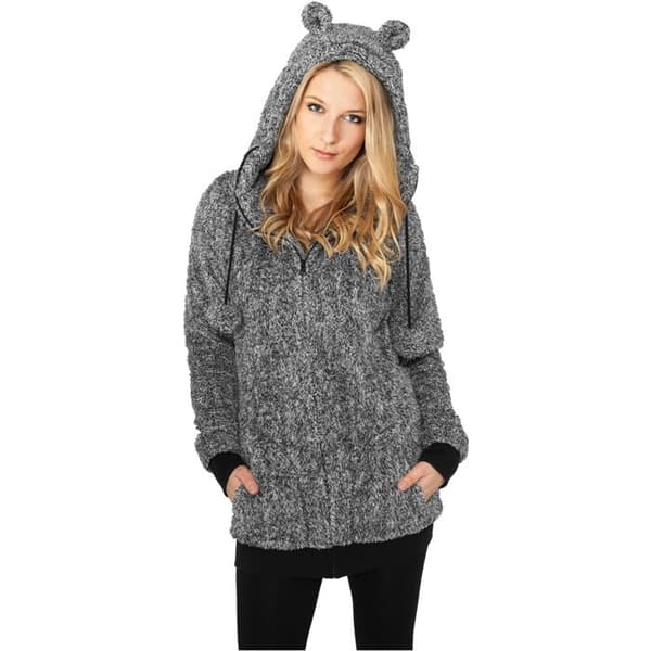 Sweatshirt med huva för kvinnor Urban Classic teddy zip