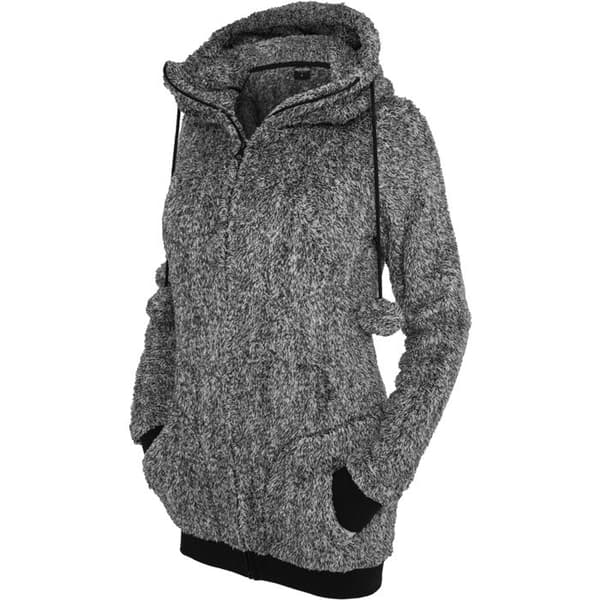 Sweatshirt med huva för kvinnor Urban Classic teddy zip