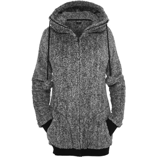 Sweatshirt med huva för kvinnor Urban Classic teddy zip
