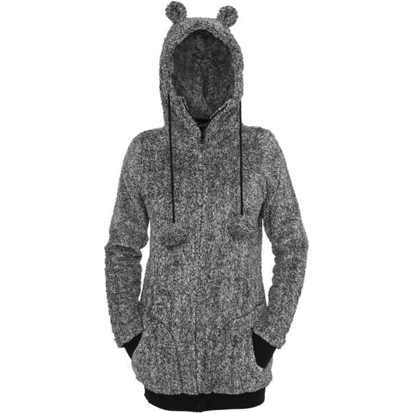 Sweatshirt med huva för kvinnor Urban Classic teddy zip