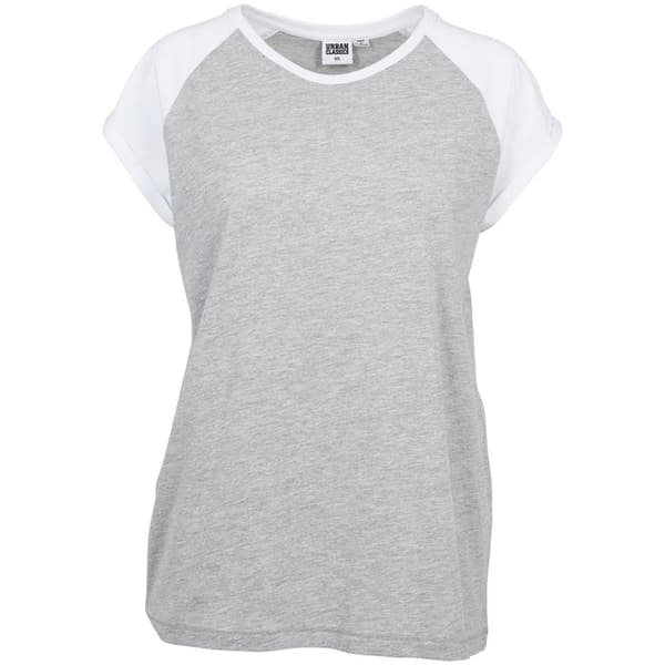 T-shirt dam - Urban Classic - Raglan - Grå/Vit - Korta ärmar - Oversize