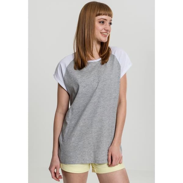 T-shirt dam - Urban Classic - Raglan - Grå/Vit - Korta ärmar - Oversize