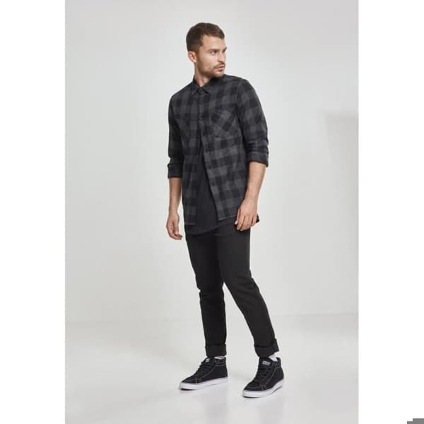 Skjorta - Urban Classic - Flanell - Svart/Brun - Vuxen - 100% Bomull