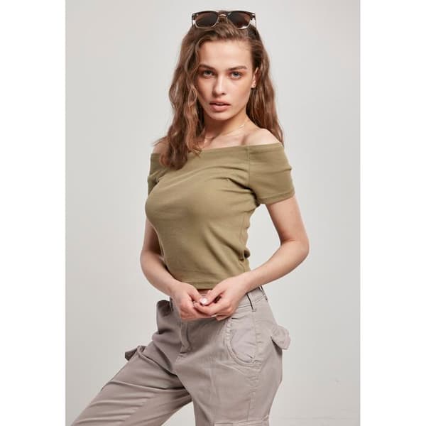 T-shirt dam Urban Classics med bar axel (Stora storlekar)