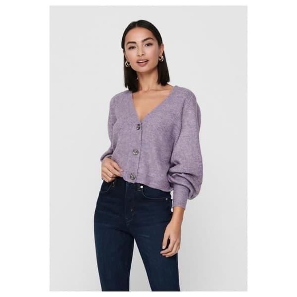 Lila Cardigan Dam - JDY - Regular Passform - Långa ärmar - Knäppning med knappar