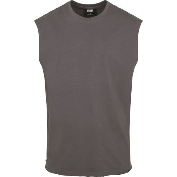 T-shirt - URBAN CLASSICS - Öppen Kant - Ärmlös - Grå - 100% bomull