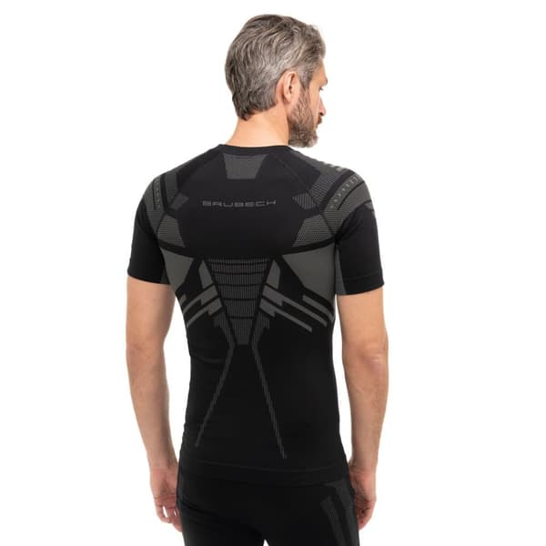 Kortärmad T-shirt för herrar Brubeck DRY Termoaktiv Mörkblå-röd, Grafit-blå, Svart-grafit