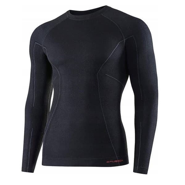 Herr långärmad t-shirt Brubeck ACTIVE WOOL Underkläder termisk Merinoull Svart, Marinblå, Grafit, Olika Storlekar