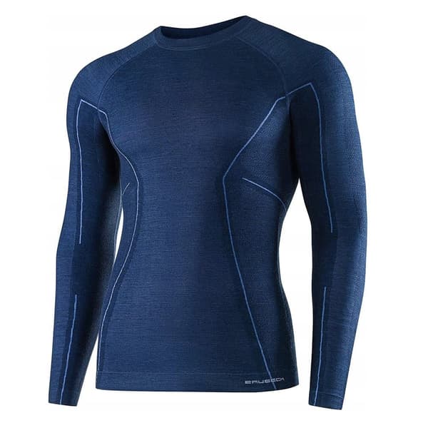 Herr långärmad t-shirt Brubeck ACTIVE WOOL Underkläder termisk Merinoull Svart, Marinblå, Grafit