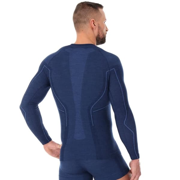 Herr långärmad t-shirt Brubeck ACTIVE WOOL Underkläder termisk Merinoull Svart, Marinblå, Grafit
