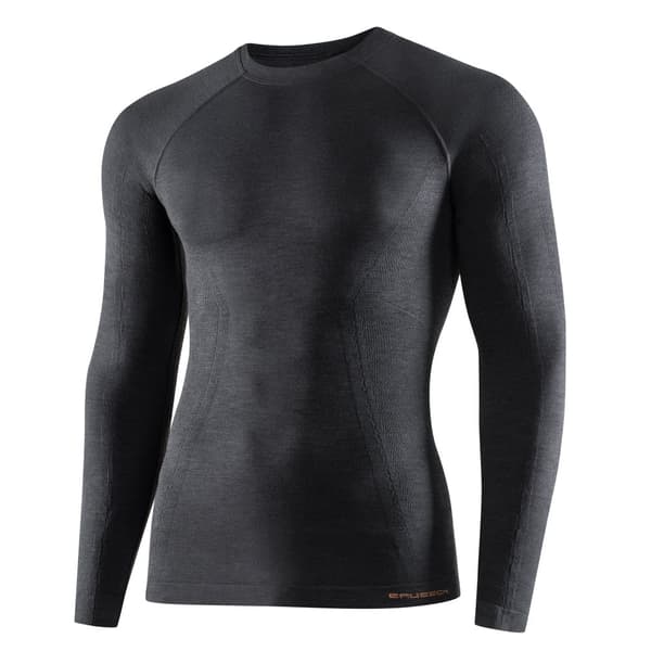 Herr långärmad t-shirt Brubeck ACTIVE WOOL Underkläder termisk Merinoull Svart, Marinblå, Grafit