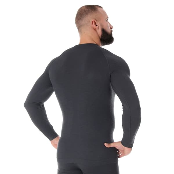 Herr långärmad t-shirt Brubeck ACTIVE WOOL Underkläder termisk Merinoull Svart, Marinblå, Grafit