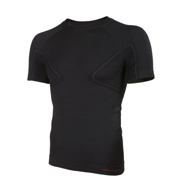 T-shirt med kort ärm för herr Brubeck ACTIVE WOOL Termiska underkläder Merinoull Svart, Marinblå, Grafit