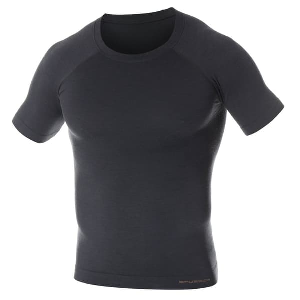 T-shirt med kort ärm för herr Brubeck ACTIVE WOOL Termiska underkläder Merinoull Svart, Marinblå, Grafit