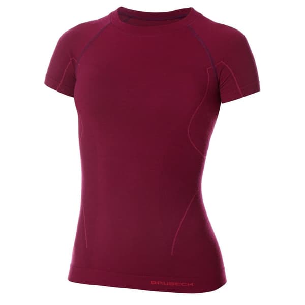Dam kortärmad t-shirt Brubeck ACTIVE WOOL termoaktivunderkläder Merinoull Svart, Denim, Plommon