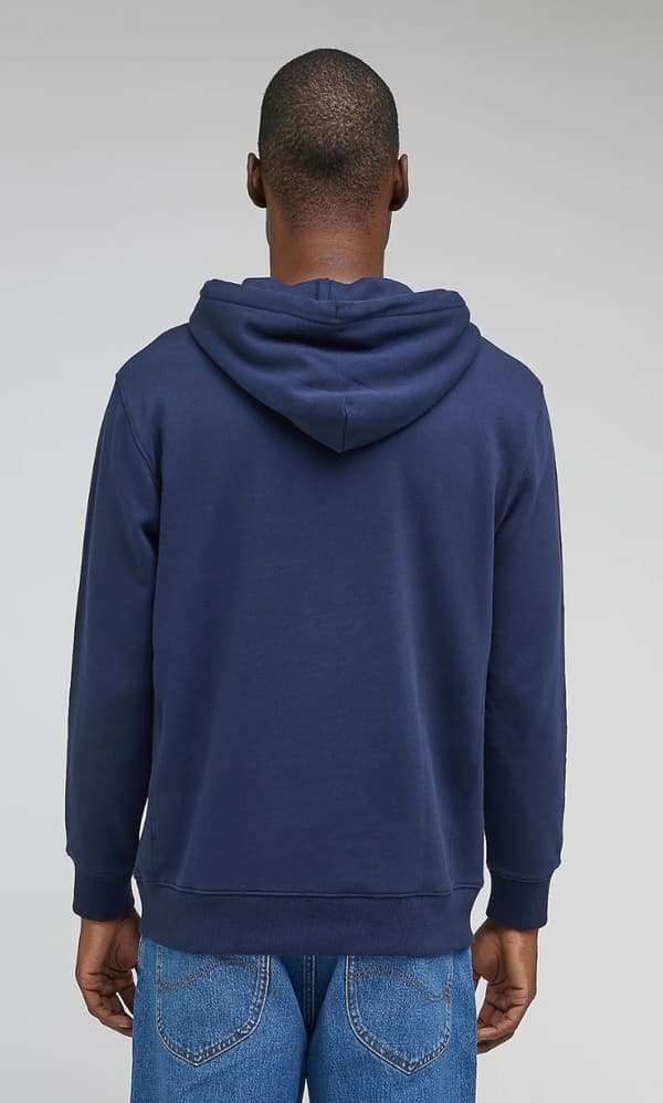 Lee ENFÄRG HOODIE Marinblå MARINBLÅ BOMULL HOODIE XXL