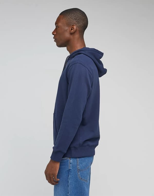 Lee ENFÄRG HOODIE Marinblå MARINBLÅ BOMULL HOODIE XXL