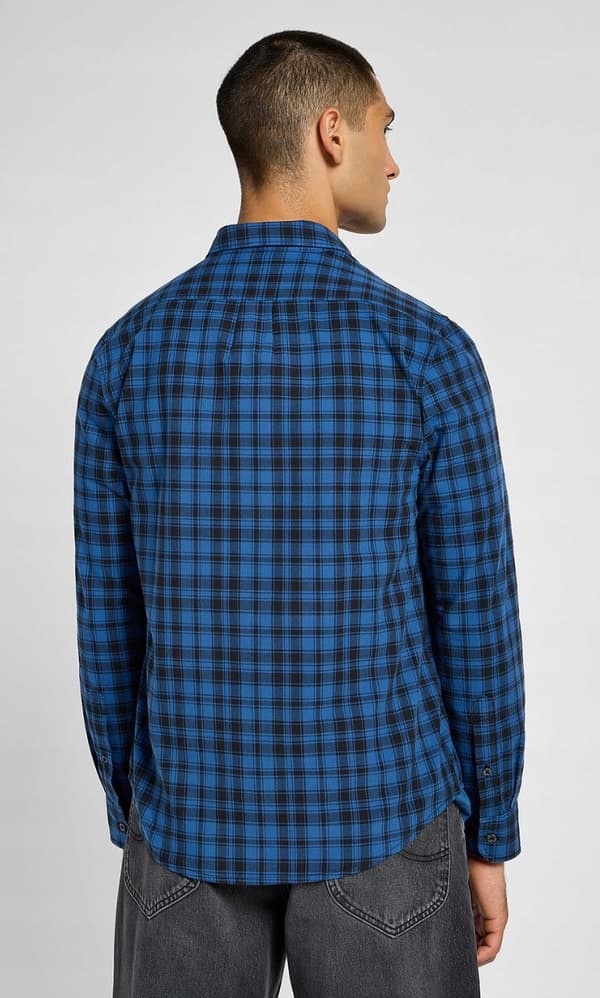Lee BUTTON DOWN Sininen SININEN PUUVILLARUUTUPAITA NORMAALI M