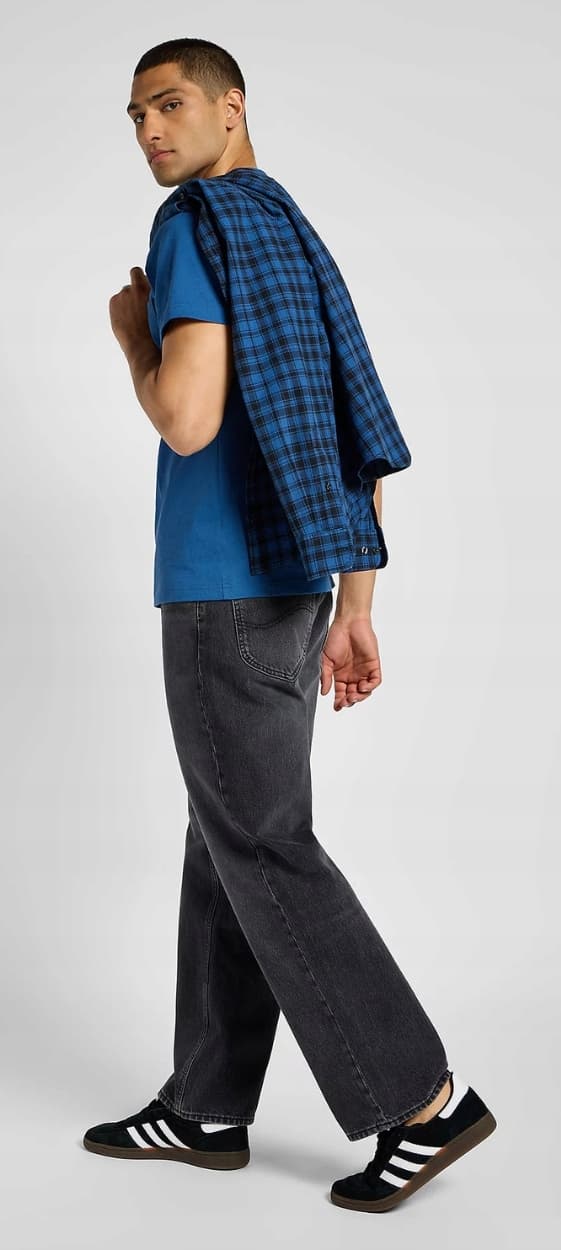 Lee BUTTON DOWN Sininen SININEN PUUVILLARUUTUPAITA NORMAALI M