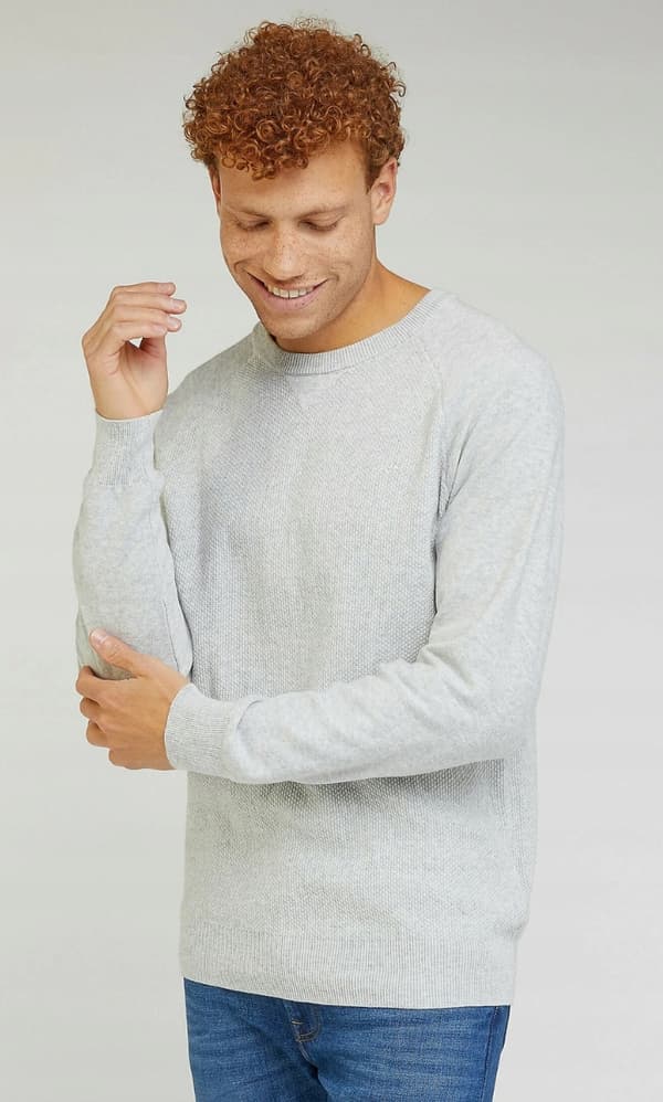 Lee RAGLAN CREW KNIT SLIM Grey Mele ISTUVA PUUVILLAPAITA HARMAA XXL