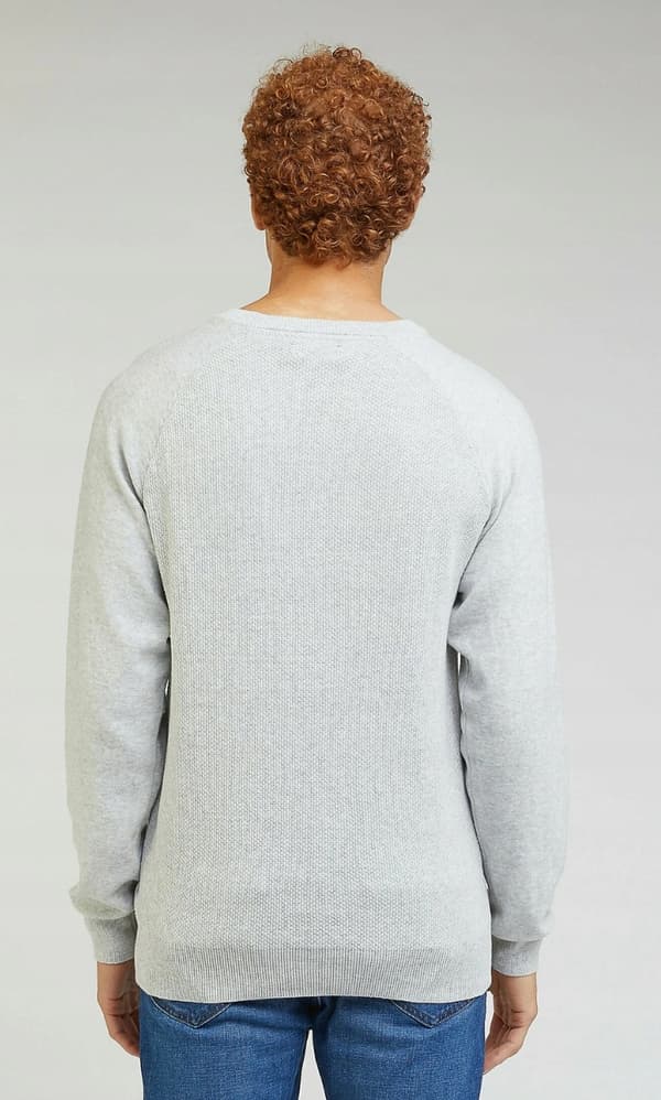 Lee RAGLAN CREW KNIT SLIM Grey Mele ISTUVA PUUVILLAPAITA HARMAA XXL