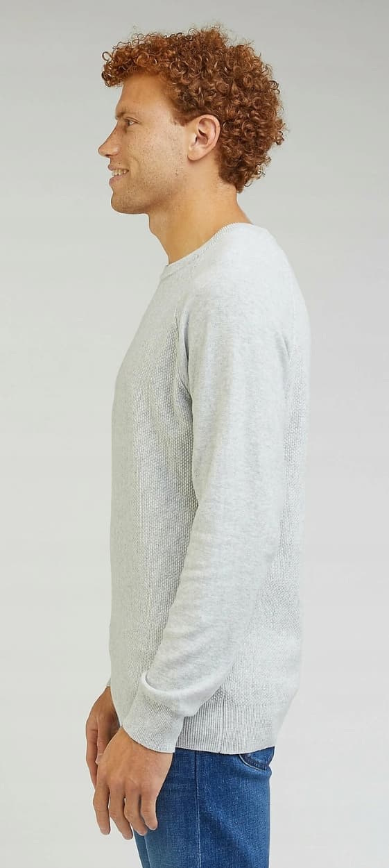 Lee RAGLAN CREW KNIT SLIM Grey Mele ISTUVA PUUVILLAPAITA HARMAA XXL