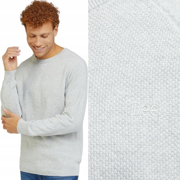 Lee RAGLAN CREW KNIT SLIM Grey Mele ISTUVA PUUVILLAPAITA HARMAA XXL
