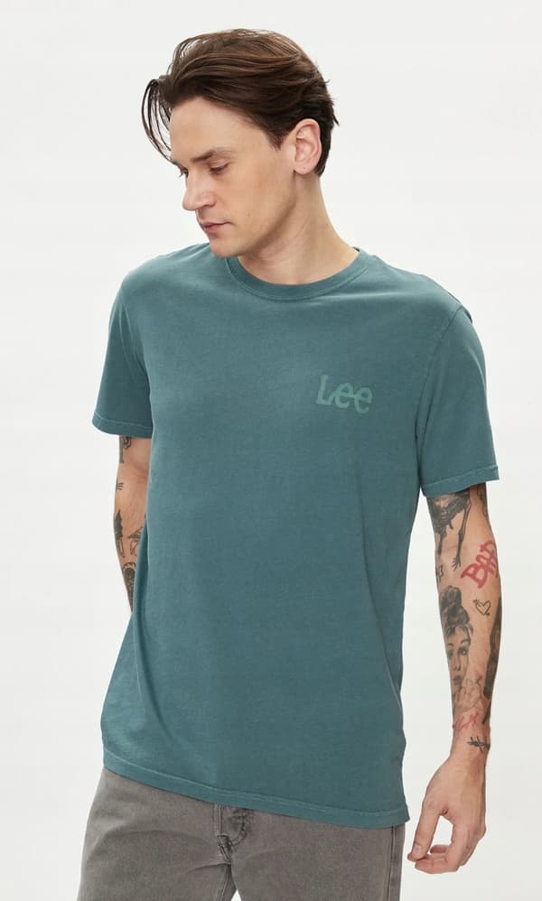 Lee WOBBLY TEE Evergreen GRÖN T-SHIRT BOMULL NORMAL L