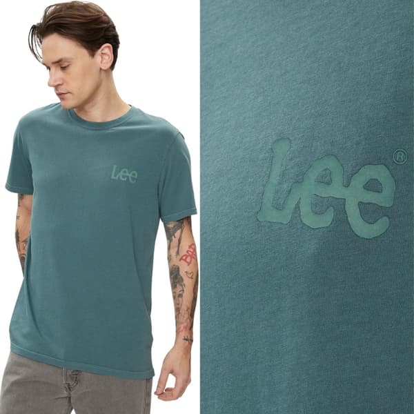 Lee WOBBLY TEE Evergreen GRÖN T-SHIRT BOMULL NORMAL L