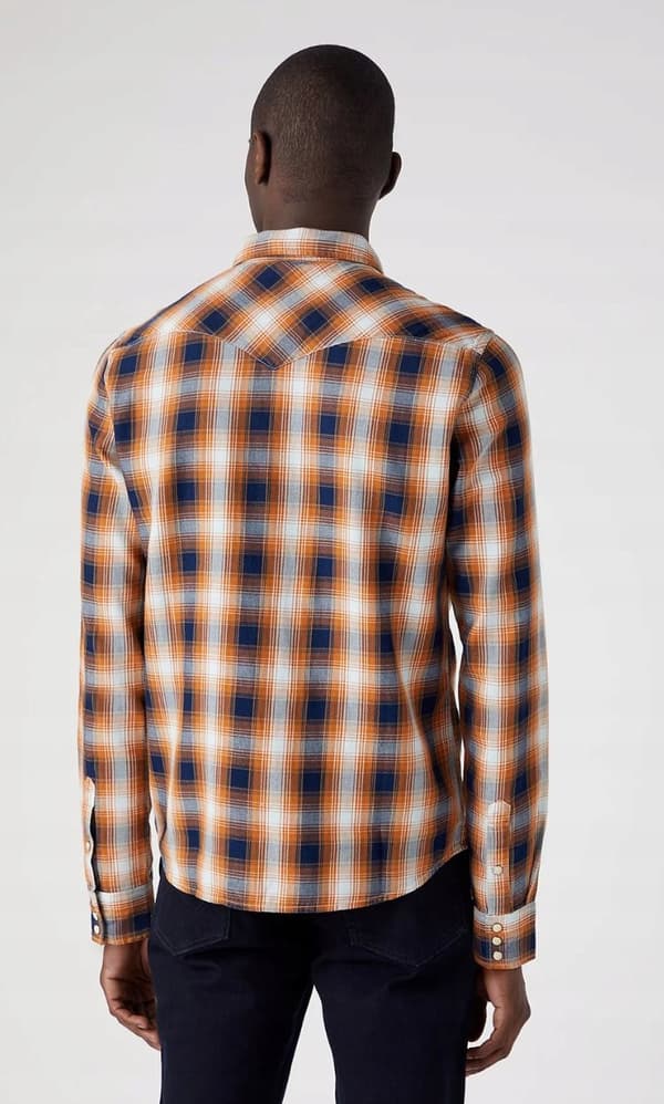 Wrangler LS WESTERN SKJORTE Golden Oak BOMULD TERNET SKJORTE REGULAR M