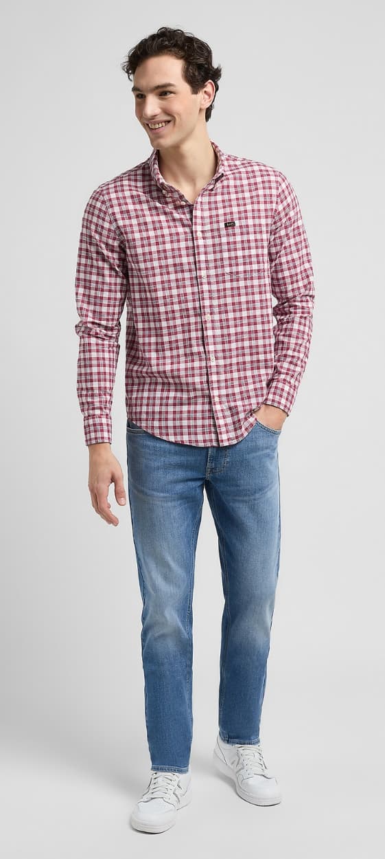 Lee KNAPPER I BOMULD MED TERNET OG BLOMST, NORMAL FIT, M