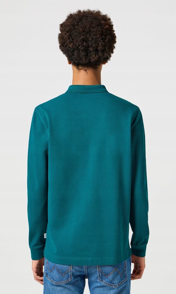 Wrangler POLO Blågrön LÅNGÄRMAD GRÖN POLO MED LÅNGÄRMAD REGULAR XL