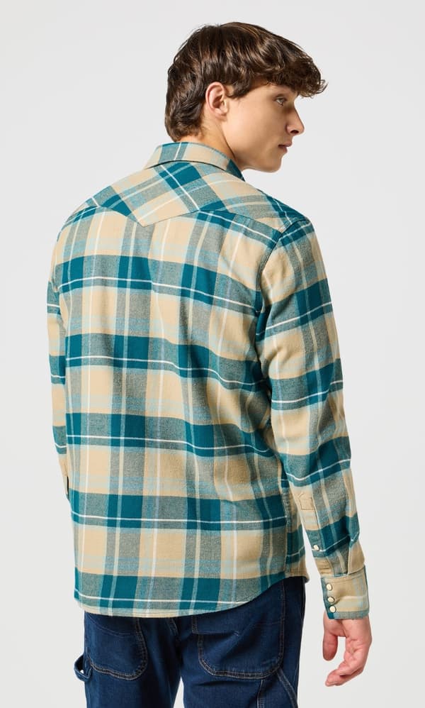 Wrangler FLANNEL WESTERN SKJORTE Chinchilla BOMULD TERNET SKJORTE M