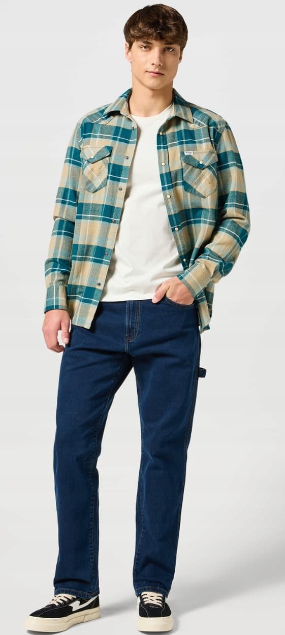 Wrangler FLANNEL WESTERN SKJORTE Chinchilla BOMULD TERNET SKJORTE M